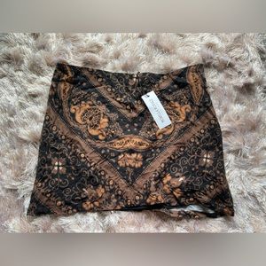 Black + Brown Pattern Skirt